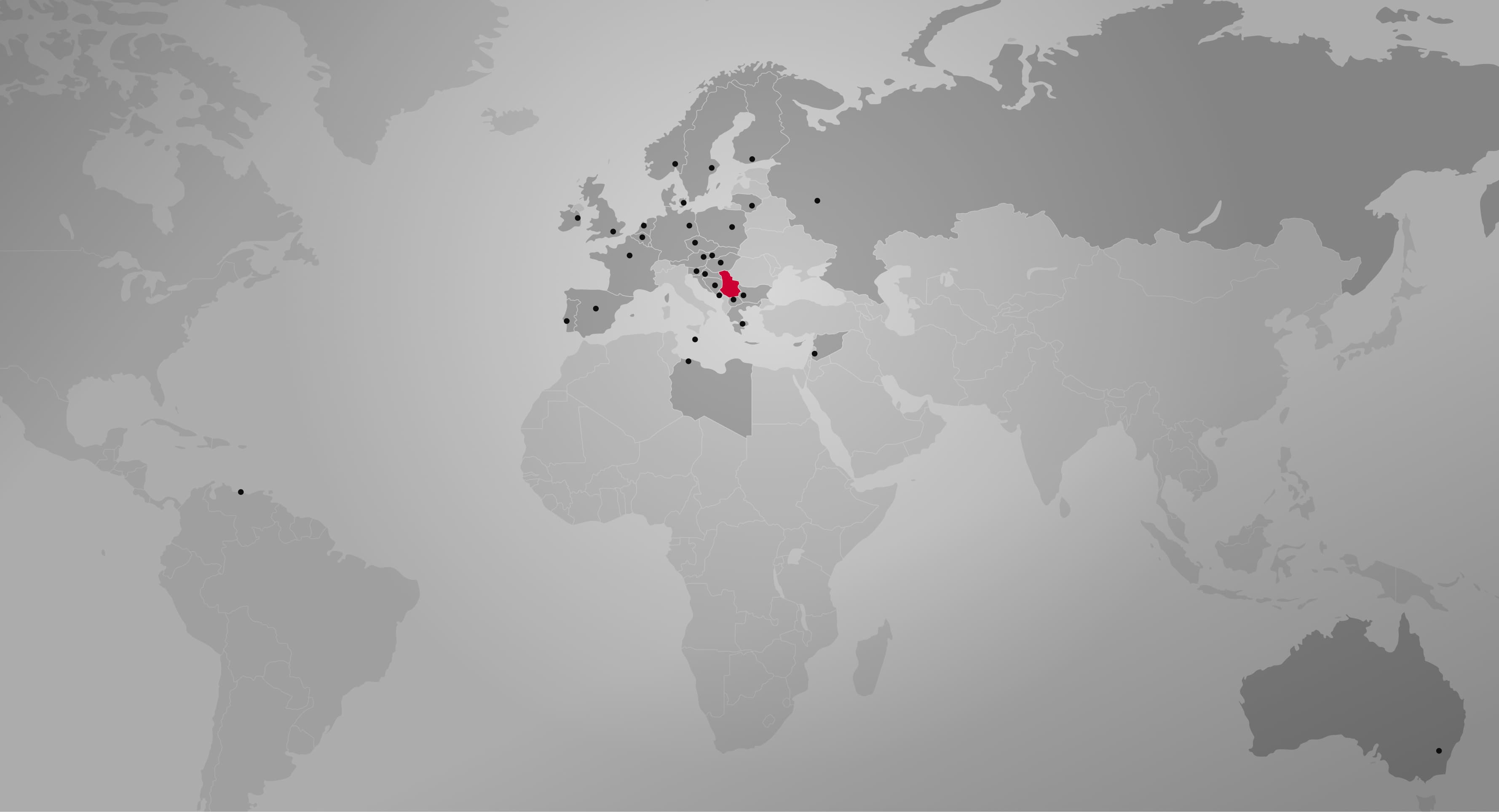 Mapa sveta prikazuje distribuciju Tehnoplasta